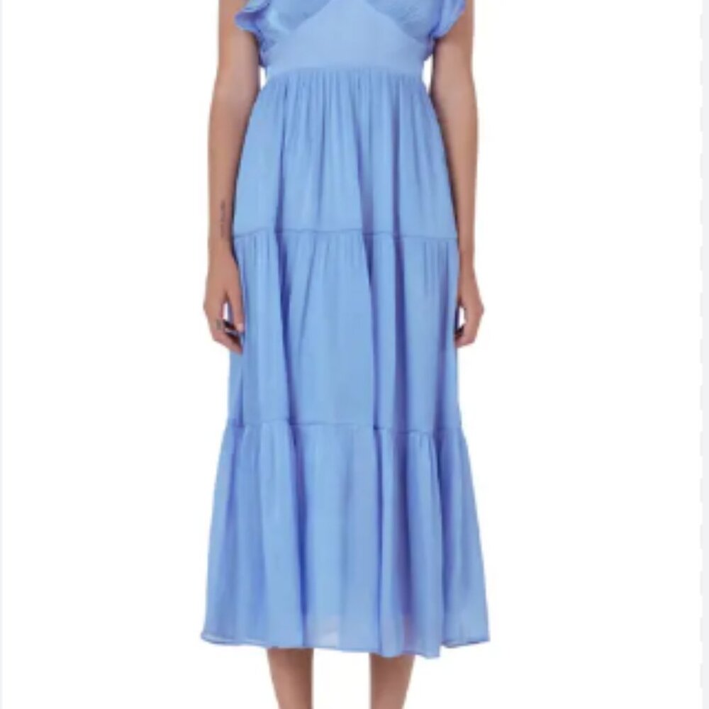 Open Back Maxi Dress - Shimmer, Tier, Ruffle - Picture 4 of 5